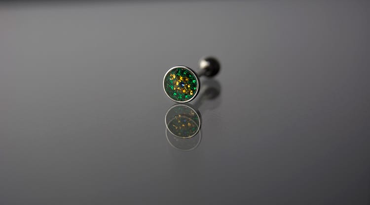 Barbell acero base plana joyería multicolor colores