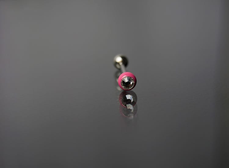 Barbell acero decorado color rosa
