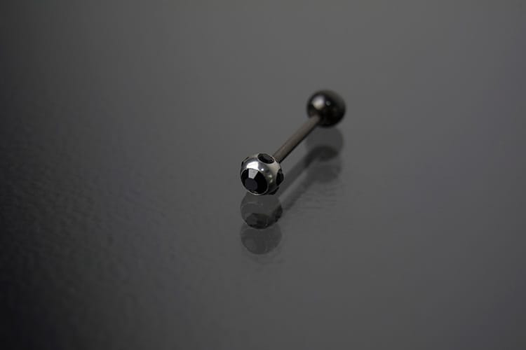 Barbell acero joya color negro