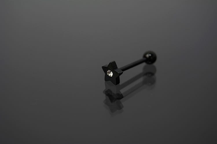 Barbell acero negro estrella joya