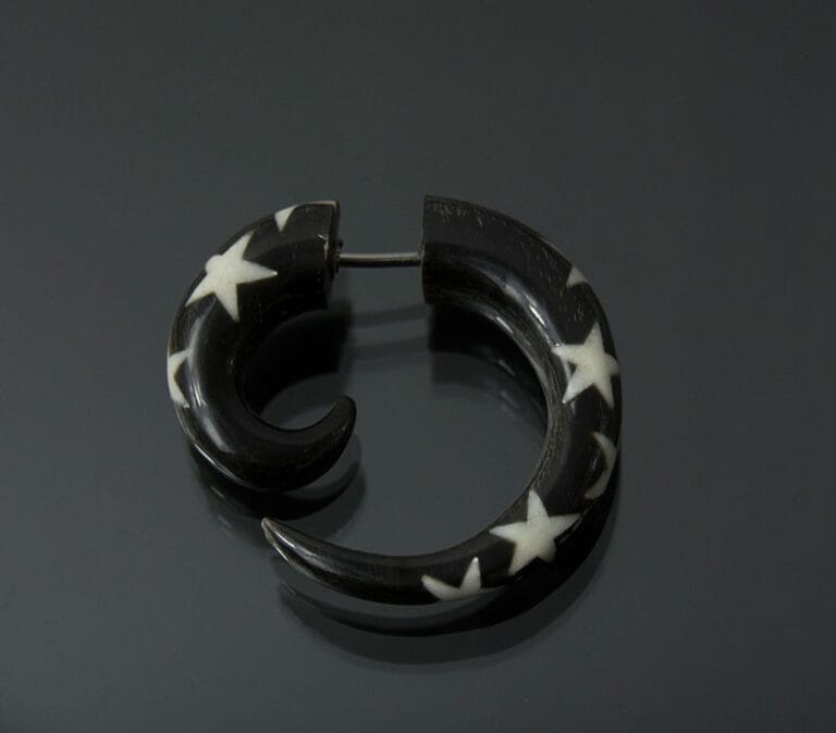 Falsa dilatacion espiral acero negro estrellas con rosca de acero