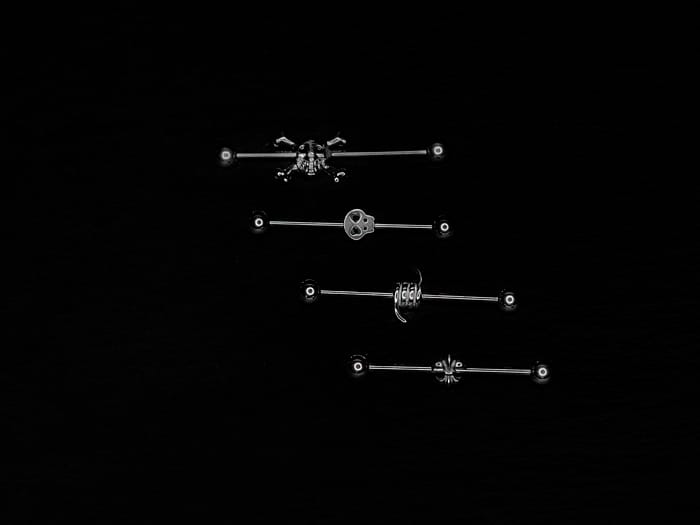 Industrial acero 1,6 joyeria rosa con adornos