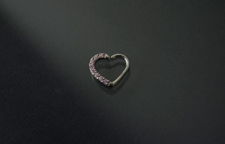 Joyeria acero abrefacil brillantes rosa