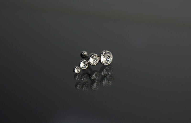 Lab acero rosca brillantes cristal