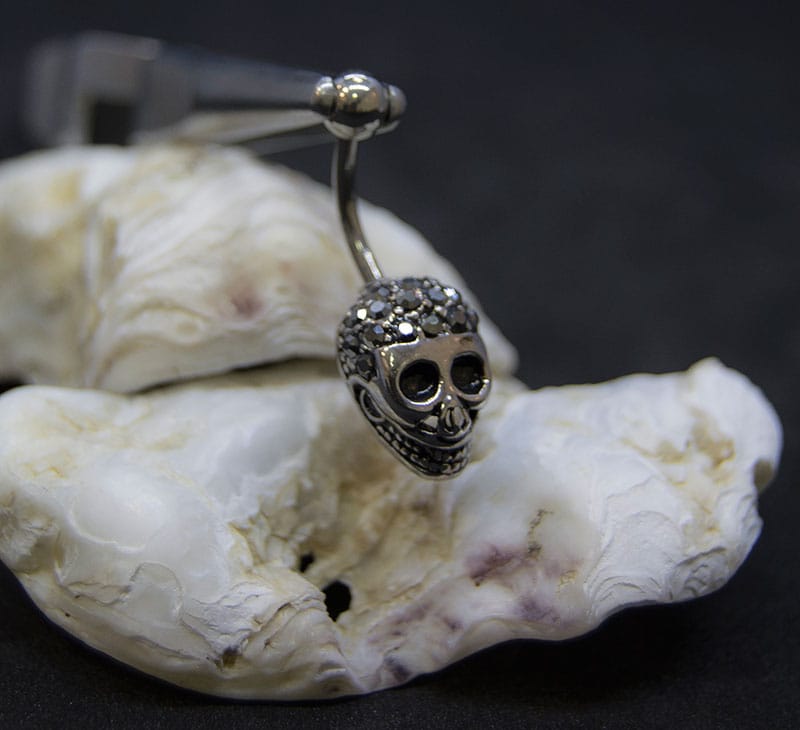 Navel acero calavera joya