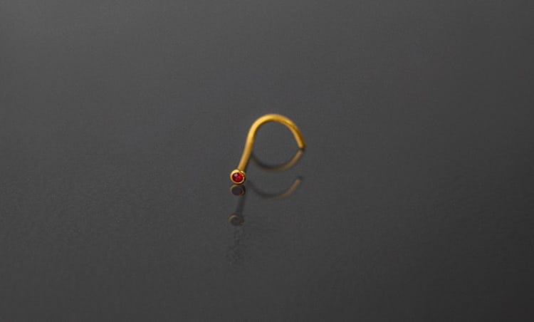 Piercing acero color dorado, joyería color