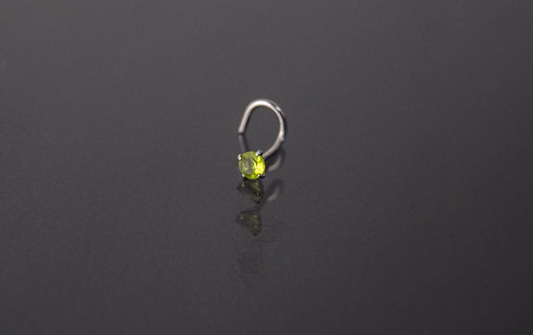 Piercing acero color joya engarzada