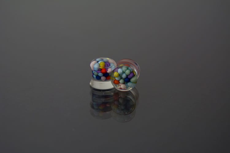 Plug vidrio doble peralte color