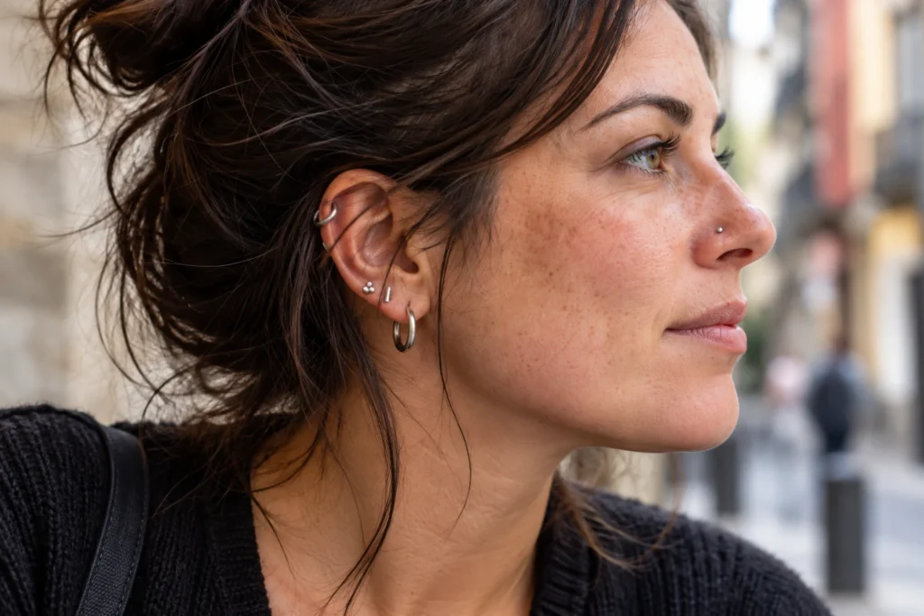 Planificación de piercings de oreja — Ear curation: cómo planificar varios piercings sin llenar todos los huecos