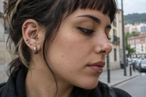 Piercing de oreja o facial en contexto de movimiento y accesorios — Piercing de oreja y casco de moto: qué revisar antes de perforarte