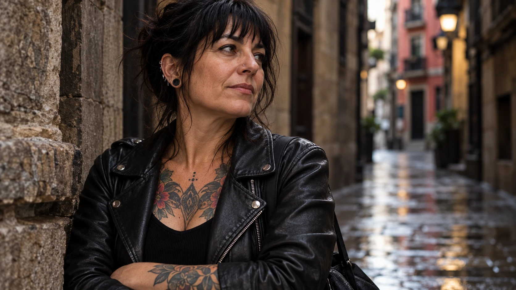 Persona con piercing en una escena cotidiana relacionada con piercing y cambios de turno: mantener una rutina de cuidado que sí puedas cumplir