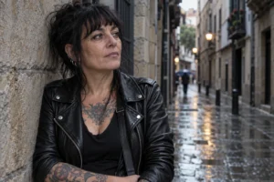 Persona con piercing de nariz en una escena cotidiana relacionada con cuándo cambiar una joya de nariz sin adelantar el proceso