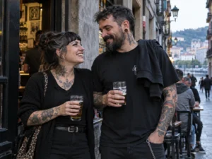 Piercing de oreja o facial en contexto de movimiento y accesorios — Piercing y casco de bici: correas, almohadillas y presión alrededor de la oreja
