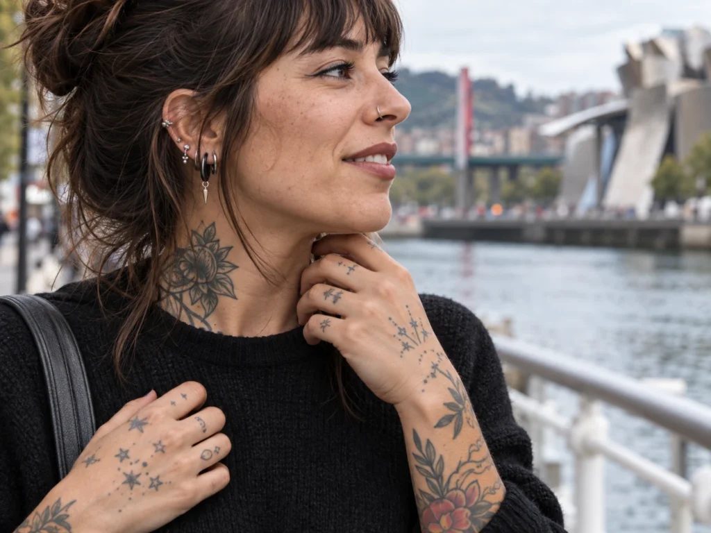Persona con piercing de ceja en una escena cotidiana relacionada con bridge o ceja: cómo elegir según anatomía, visibilidad y rutina