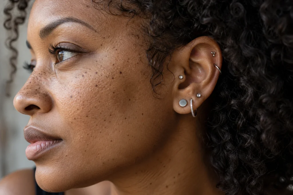 Pelo largo y piercing de oreja — Pelo largo y piercings de oreja: cómo reducir enganches durante la curación