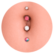 Doble navel en Titanium Deusto Bilbao con dos perforaciones en la zona del ombligo